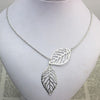 Fashion Women Double Leaf Pendant Necklaces for Women