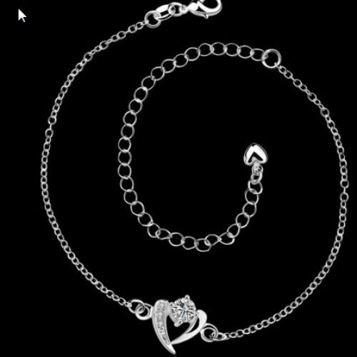 Silver Love Ankle Jewelry Bracelet