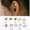 Fashion star moon heart clip stud earring gift for women girl